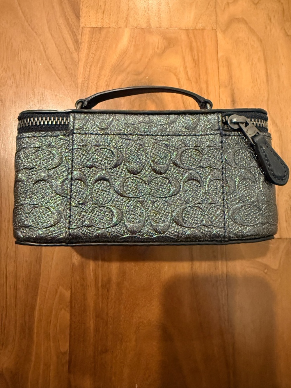 Coach Metallic dark gray Signature Cosmetic Case - Picture 3 of 7
